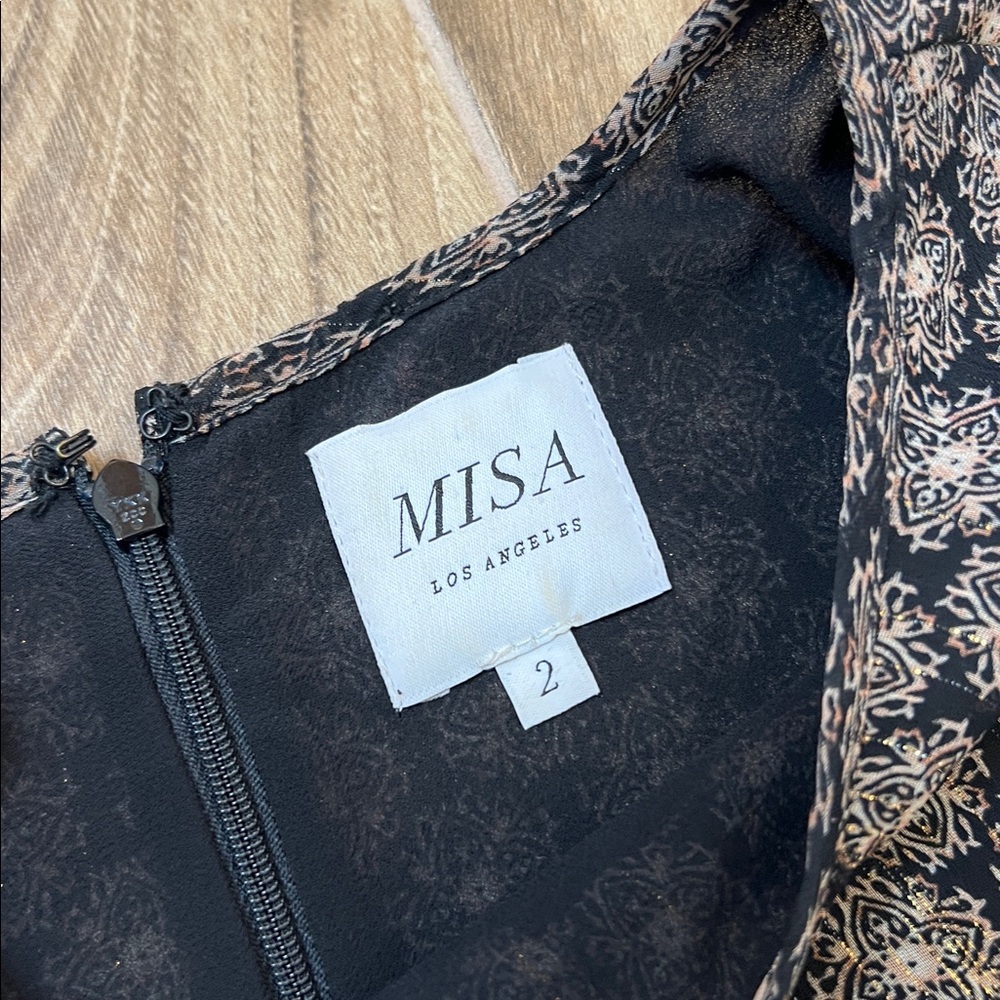 MISA Amber Paisley Print Long Sleeve Mini Dress - Picture 7 of 9